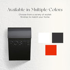 NACH French Mailboxes for Outside Wall Mount, 15 x 9.5 x 4 inches, Black Wall Mounted Mailbox and Newspaper Holder, Waterproof Mailbox for Door - The Milano Mailbox