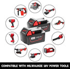 18V 5.0Ah Extended Capacity Battery Replacement for Milwaukee M18 Battery Lithium lon 48-11-1850 Compatible with Milwaukee 18V Cordless Tools 2 Packs