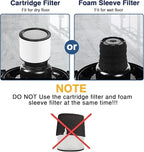 Foam Sleeve Filter for Shop-Vac 90304 90350 90333 Replacement for Most Wet/Dry Vacuum Cleaners 5 Gallon and Above, Compare to Part No.90304, 90585 (2+8+2+1)