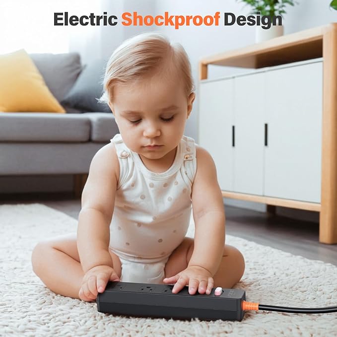 Outdoor Power Strip Weatherproof, IPX6 Waterproof Surge Protector with 4 Wide Outlets, 1875W/15A Overload Protection Switch, 10FT Extension Cord, Wall Mountable for Indoor Outdoor, UL FCC Listed