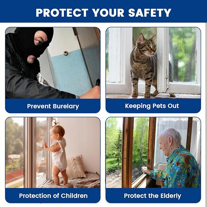 2 Pack Sliding Window Sash Locks, White Cam Sash Locks for Double Hung Windows, Security Sash Window Lock and Keeper Replacement for Vertical and Horizontal Sliding Windows