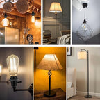 UL Listed E26 Light Socket Replacement with 3-Position Knob Switch for Brigtness Setting, 2 Lamp Shade Rings and Other Lamp Repair Parts, Compatible with Table Lamp, Floor Lamplight Fixture,Black (2)