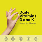 LIVELY VITAMIN CO. Solar Power Vitamin D3 2000 iu - Patented Vitamin K - MK7 - Immune Balance - Brain Function - Mood - Heart - Stress - 180 Count