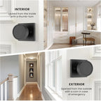 Haidms Matte Black Dummy Door Knobs, Half No-Turning Dummy Knob for Closet Doors, Zinc-Alloy Single-Sided Door Locks (4 Pieces/2 Pairs)