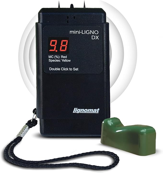 mini-Ligno DX Moisture Meter for Wood, Bamboo, Subfloors, OSB, Laminates, Gypsum, Drywall & Wall Boards, Tester for Woodworking, Flooring & Restoration Projects, Moisture Meters for Detection