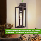 Dusk to Dawn Outdoor Wall Light Fixtures - 2 Packs Exterior Waterproof Outdoor Lighting, Modern Porch Sconces Wall Mounted Lighting, Industrial Anti-Rust Matte Outside Lantern for Front Door