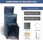 Package Delivery Boxes for Outdoor, Parcel Drop Boxes for Outside with Anti-Theft Design,Parcel Mailbox is Weatherproof, Rustproof,Suitable for Home/Office/Shop Non-installation (15.5*15.5*38 in )