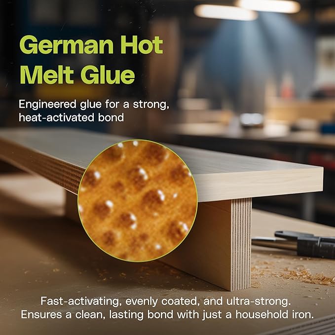 Edge Supply Birch 1 in x 50 ft Roll – Pre-Glued Iron On Wood Veneer Tape – Wood Veneer Edge Banding Tape with Hot Melt Adhesive, Smooth Sanded Finish Ideal for Furniture & DIY, Made in USA