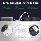 6 Inch Led Recessed Lights 6 Pack,Ajustable Led Eyeball Gimbal Light with Junction Box,5CCT Selectable,15W 1250LM,Dimmable