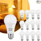 A19 LED Light Bulb 3000K Warm White, 12 Pack high Output A19 LED Bulb Soft White 800LM 120V 9W, Equivalent 60W, No Flicker E26 Base, Non-Dimmable A19 E26 LED Bulb Long Lasting for 25 Years.