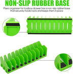 4 Pack Plier Organizer Rack, Pliers Organizer for Tools Cutters with Extendable Design & Non-Slip Rubber Base, 40 Slots Tool Box Drawer for Pliers, Wrenches, Screwdrivers,Green