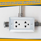 4 Set 8 Pcs 4 x 2'' Electrical Junction Box with Cover 1-7/8" Deep Electrical Box Metal Outlet Box, Receptacle Exposed Work Cover, Ten 1/2'' Knockouts, Drawn Construction, Silver(GFCI)