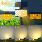 Solar Spot Lights Outdoor Waterproof Adjustable Solar Powered Landscape Lights for Yard 3 Long Time Lighting Modes Spotlights for Pathway Garden Outside Wall Pool Porch- 6 Pack, Warm White