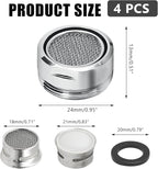 Litoexpe 15/16 Inch Faucet Aerator 4 PCS, Kitchen Sink Aerator Replacement Parts, Sink Faucet Male Thread Faucet Filter with Brass Shell and Gasket for Bathroom