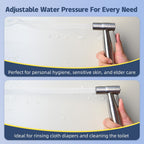 Handheld Bidet Sprayer for Toilet 2 PCS - Bidets for Existing Toilets Adjustable Water Pressure with Bidet Hose for Feminine Wash, Stainless Steel Muslim Shower Jet Spray for Toilet