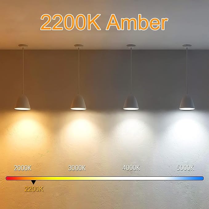 7.3 Inch 2200K Edison Bulbs Amber Dimmable,Vintage Style Decorative Antique Light Bulb,T10 Long Tubular LED Light Bulbs,6W E26 LED Bulb 80 Watt,UL Listed(4 Pack)