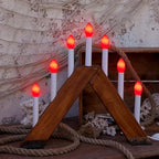 Abeja C7 Red Replacement Bulbs, 25 Pack C7 Red Replacement Bulbs, 5W Vintage Ceramic Bulbs for Outdoor Indoor Patio Christmas Decoration-E12 Candelabra Base