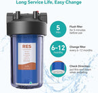 SimPure 10" x 4.5" Cation Exchange Resin Filter, Whole House Water Softening Cartridge for DB10P, DB10C (2 Pack)