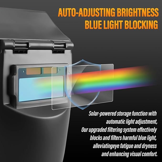 Welding Helmet Auto Darkening,Upgraded Foldable Anti-Blue Light Welding Helmet，True-Color Welding Shield for Beginners，Safety Welding Mask for Stick MIG TIG and Grind