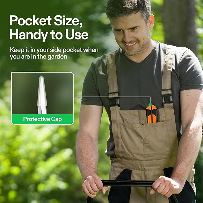 VIVOSUN 12-Pack 6.5 Inch Gardening Scissors Hand Pruner Pruning Shear with Straight Stainless Steel Blades Orange