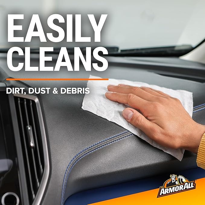 Armor All Car Interior Protectant Wipes, 90 Count Canister, UV Protectant for Vinyl, Rubber, Plastic, Trim and Dashboards