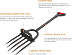 5-Tine Heavy Duty Pitch Fork for Gardening - Long Handled Digging Fork Garden Claw Weeder