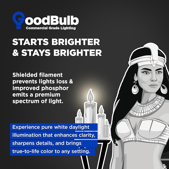 GoodBulb 25-Watt 36 Inch T8 Fluorescent Light Bulb 5000K Daylight White Color Medium Bi-Pin Base 2225 Lumens 86 CRI 36000 Life Hours Instant/Programmed Start Pack of 25 Bulbs