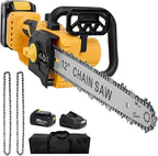12 Inch Cordless Chainsaw Compatible With Dewalt 20V MAX Batteries with Replacement Chain, Battery Powered Chainsaw for Wood Cutting|Tree Trimming|Camping (Battery & Charger Included)
