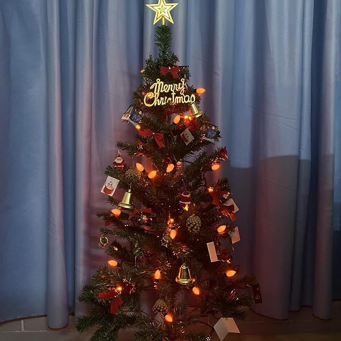 SUNSGNE C7 LED Christmas Orange Light Bulbs, 25 Pack Orange Replacemet Light Bulbs for Christmas Halloween Decor, E12 Candelabra Base, 0.6 Watt