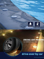 Solar Dock Lights, Super Bright Disc LED Outdoor Waterproof, Anti-Slip & Anti-Trip Flat Low Profile for Marine, Deck, Ground, Pool, Pier, Pathway, Step (Warm White, 12Pack)