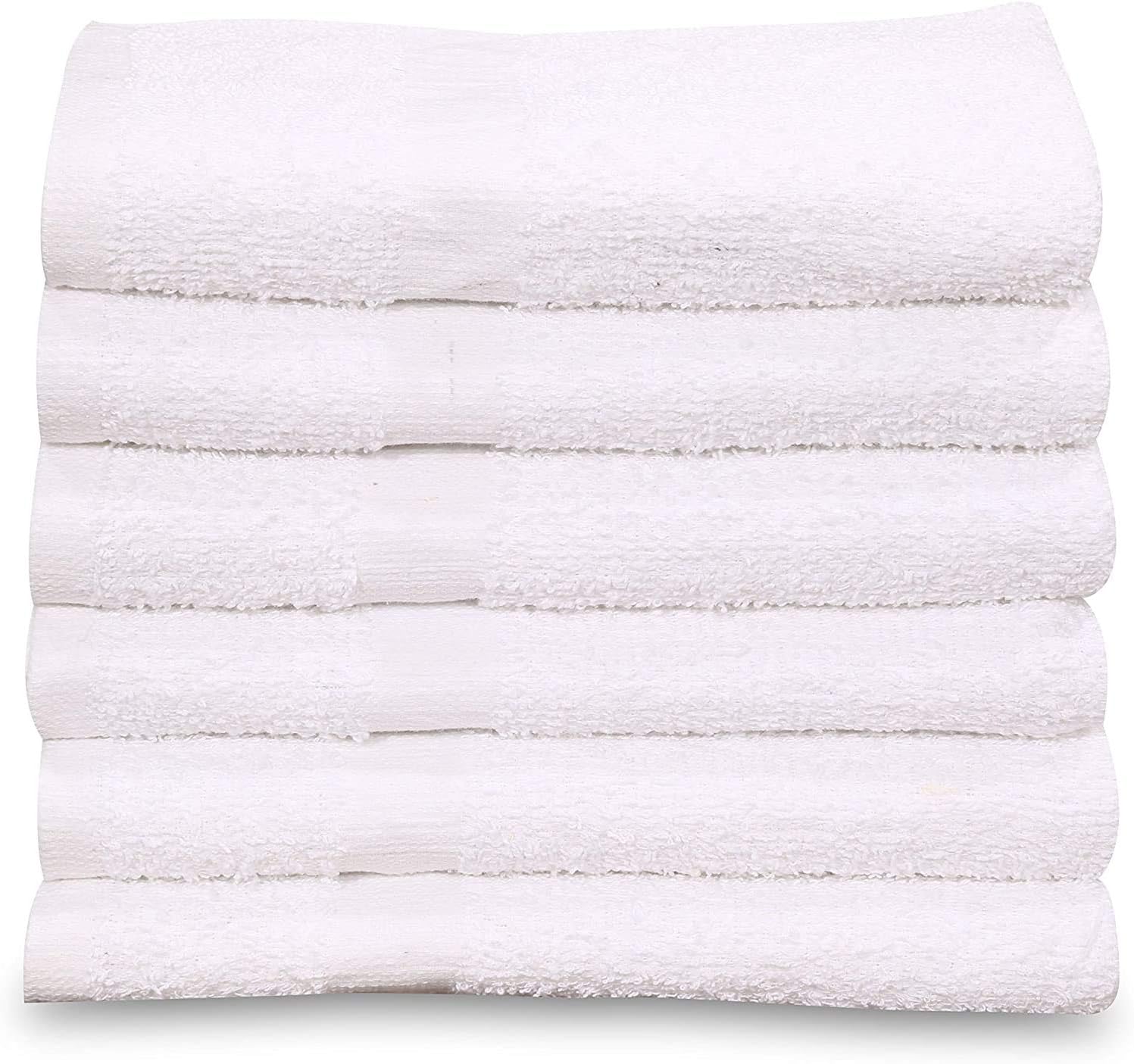 GOLD TEXTILES New Cotton Blend White Restaurant Bar Mops Kitchen Towels (12, White)