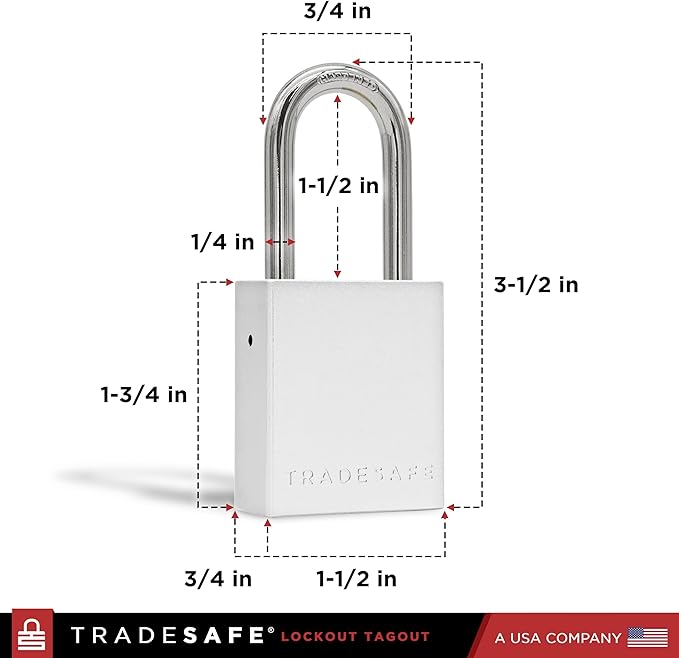 TRADESAFE Lockout Tagout Locks Set - 10 Silver Aluminum Loto Locks, Keyed Different Lock Out Tag Out Padlocks, 2 Keys Per Lockout Padlock, OSHA Compliant