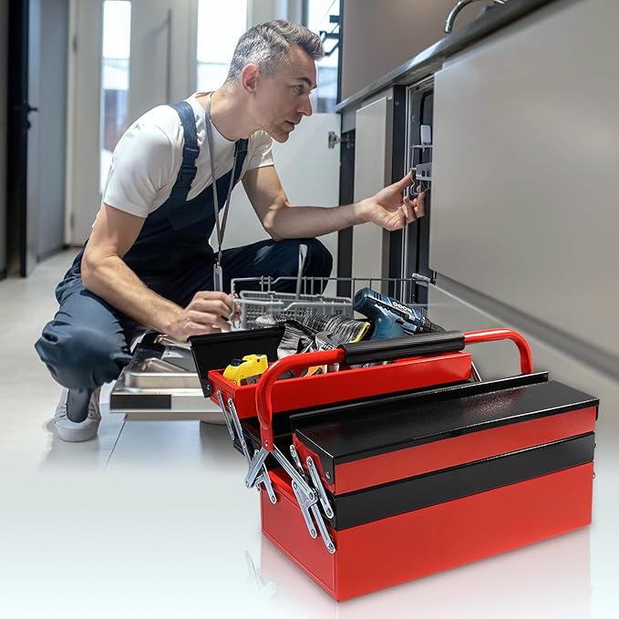 Mini Toolbox, Tool Box Organizer with Steel, Cantilever for Workshop, Garage, Warehouse