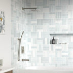 Lava Odoro Modern 3-Setting Square Shower and Tub Faucet Set with Shower Head and Handheld Sprayer Brushed Nickel, Rainfall Shower System with Tub Spout, Shower Valve Trim Kit, SF103-BN-T