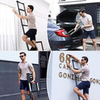 RIKADE Telescoping Ladder 16.5FT & Attic Ladder, Heavy Duty Aluminum with Non-Slip Feet, 330lb Capacity for RV, Attic, Roof & Multi-Surface Use