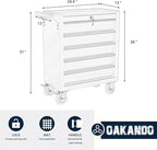5-Drawer Metal Rolling Tool Chest with Wheels,Tool Storage Cabinet with Locking System，Toolbox with Wheels for Garage, Warehouse, Workshop, Repair Shop (Orange, 5Drawer)