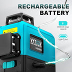 Laser Level 360 Self Leveling, 165Ft Line Leveling Tools, 3x360 Rechargeable Laser Level for Picture Hanging/Construction Tools/Project/Renovation/Floor/Tile, Durable Leveler Tool