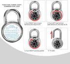 Combination Padlock 48 Pack, Fixed Dial Combination Padlock with Different Combinations, 2 in. Wide. Black Turntable, Lock for Gym & Locker, School, Toolbox, and More