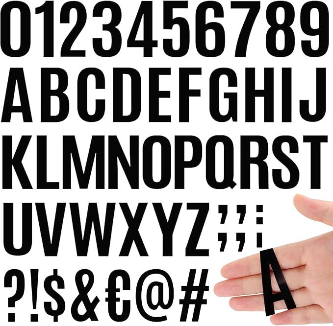 2142 PCS 42 Sheets Letter Stickers Mailbox Numbers and Letters Self Adhesive Vinyl Waterproof Alphabet Number Stickers for Mailbox Address,Craft,Water Bottles, Sign, Door, Home Decor (2 Inch,Black)