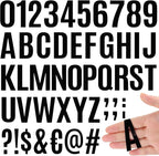 2142 PCS 42 Sheets Letter Stickers Mailbox Numbers and Letters Self Adhesive Vinyl Waterproof Alphabet Number Stickers for Mailbox Address,Craft,Water Bottles, Sign, Door, Home Decor (2 Inch,Black)