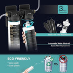 Frizzlife DW15 Under Sink Water Filter System, NSF/ANSI 53&42 Certified Elements, Reduces 99.99% Lead, Chlorine, Fluoride, Bad Taste & Odor, Direct Connect 2-Stage Water Filter, 0.5 Micron, USA Tech