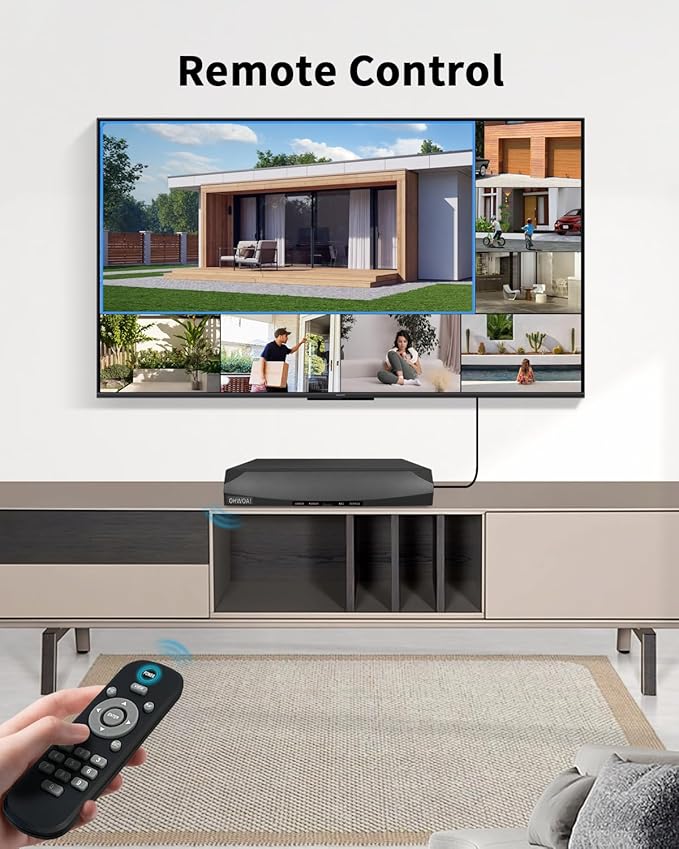 《130°Wide Angle & 2-Way Audio》Outdoor Security Camera System, White IP Wired Cameras, 4K Video Surveillance Systems, Surveillance DVR Kits