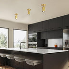 KCO Lighting Modern LED Tacking Lighting Brushed Gold Flush Mount Ceiling Spotlight Fixtures Single Brass Kitchen Track Lighting Indoor Ceiling Spot Light Fixture