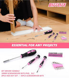 157 Piece Pink Tool Set for Women, Lady's Home Repairing Tool Kit with 13-Inch Wide Mouth Open Storage Tool Bag