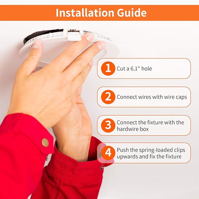 Meconard 6 Pack 6 Inch Ultra-Thin LED Recessed Ceiling Light, 3000K/4000K/5000K Selectable, Dimmable 12W=110W, 1050LM, IC Rated Can-Killer Downlights with Junction Box, ETL and Energy Star Listed