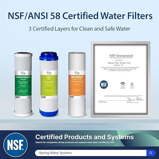 iSpring RCC1D Tankless RO/DI System, 5 Stage De-ionization Reverse Osmosis Water Filter System, 150 GPD Tankless RO Water Filter System for Aquarium with DI Water Filter