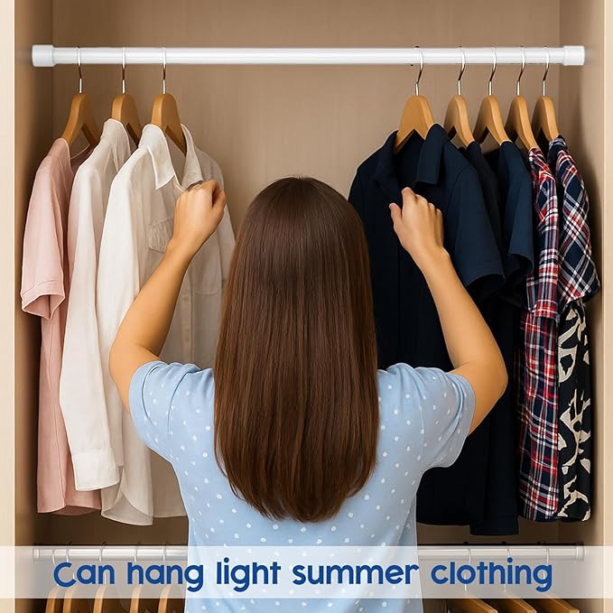 8 Pack Window Security Bars Adjustable 23.6-43.3 Inch Extendable Tension Rods Sliding Glass Door Lock Stick Security Bars with Rubber Tips for Inside Windows Bathroom Cupboard RV Refrigerator 1.2''