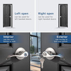 Knobonly 2 Pack Keyed Alike Bathroom/Bedroom Door Lock, Satin Nickel Front Door Handle, Exterior Door Handle, Same Key for Each Pack, Zinc Alloy