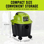 2.5 Gallon Small Shop Vac, 1.5 Peak HP Mini Shop Vac with Blowing Function, 15Ft of Cleaning Reach, 3 in 1 Shop Vacuum Wet and Dry for Floor/Car/Garage