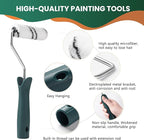 Paint Roller Kit, 15 Pcs 4 Inch Small Roller, Paint Tray, Paint Tray Liners and Paint Roller Frame, Home Improvement Paint Supplies, Mini Paint Rollers for Painting Walls